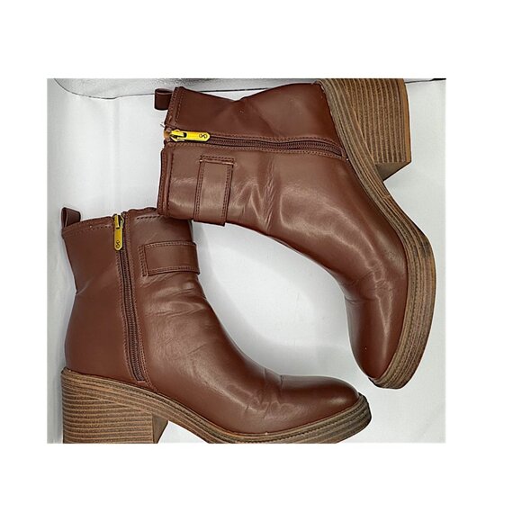 Sam & Libby Natalia Ankle Boots – Chestnut Brown Vegan Leather - Size 10M - Picture 9 of 14